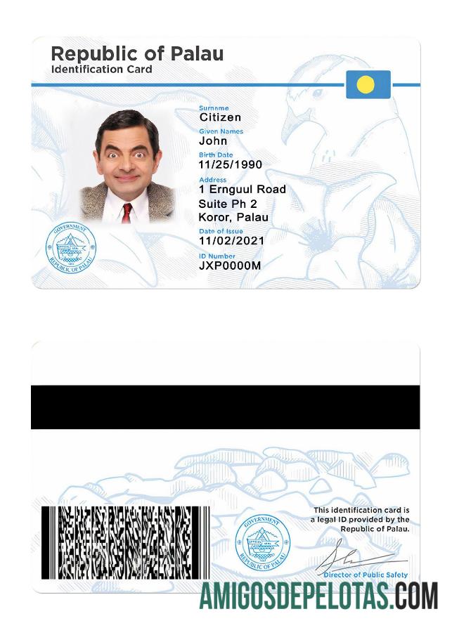 Modelo de cartão de identificação Palau